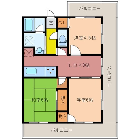 南が丘駅 徒歩29分 9階の物件間取画像